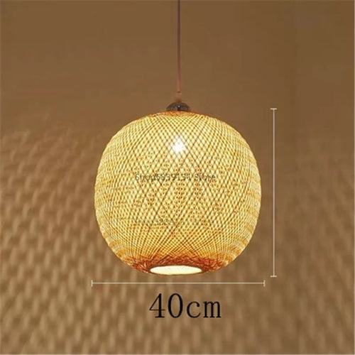 lustre moderne nordique en bambou tissé à la main led - vue 11 sur 10