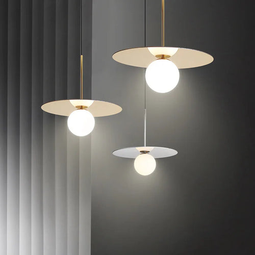 suspension modernes en verre led pour bar restaurant nordique - vue 3 sur 11