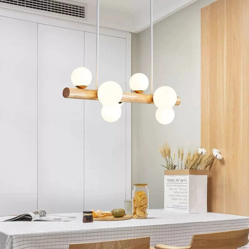 suspension bois minimaliste led style moderne - vue 6 sur 13