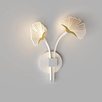 applique murale led en forme de feuille de ginkgo décorative