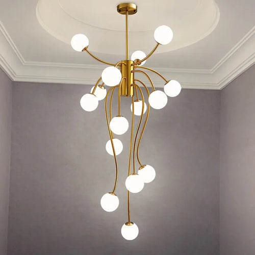 Nordic home decoration, stair chandelier, living room and dining room Pendant lights, ceiling light, indoor lighting - vue 4 sur 8