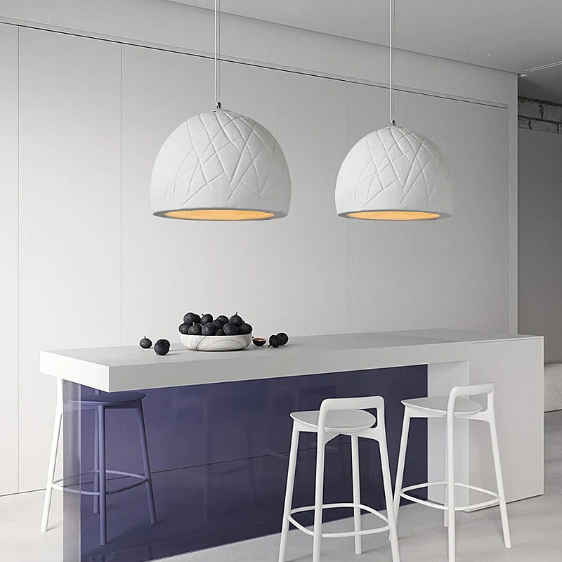 lustre led semi circulaire style wabi sabi nordique créatif - vue 2 sur 8