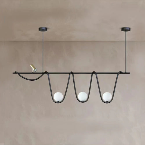 lustre en verre nordique créatif avec éclairage led - vue 3 sur 8