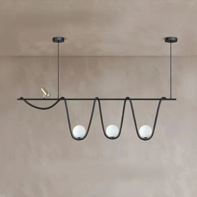 lustre en verre nordique créatif avec éclairage led - vue 2 sur 8