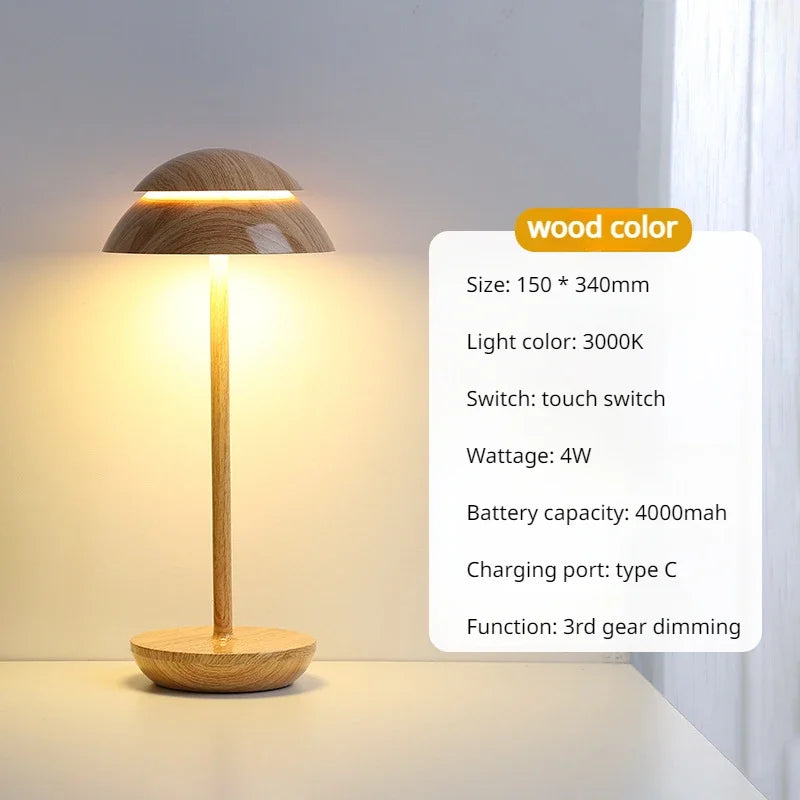 lampe rechargeable vintage led usb sans fil veilleuse portable - vue 10 sur 11