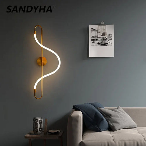 lustre nordique moderne doré brillant sandyha éclairage intérieur - vue 3 sur 19