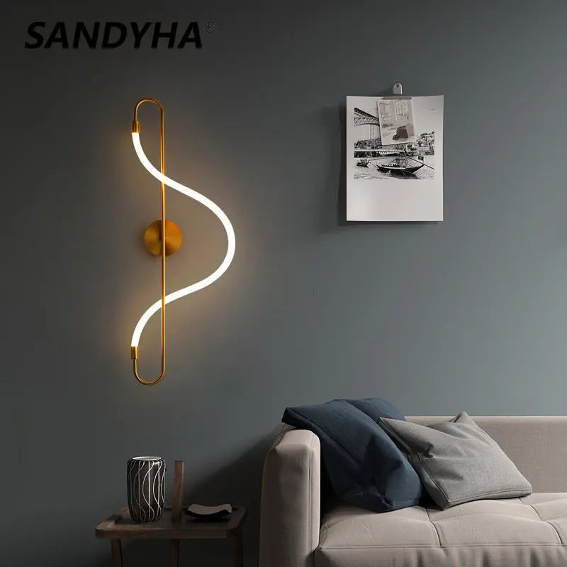 lustre nordique moderne doré brillant sandyha éclairage intérieur - vue 2 sur 19