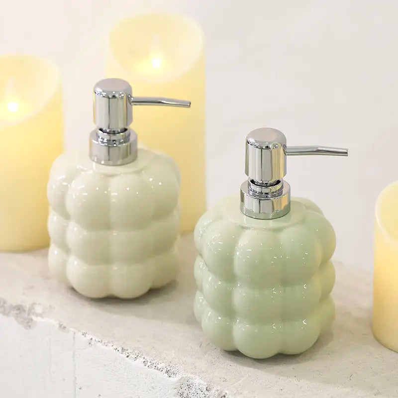 bouteille créative en céramique argentée pour lotion et savon portable - vue 3 sur 6