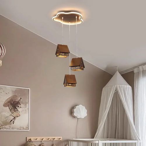 suspension moderne en bois pour décoration créative chambre enfant - vue 2 sur 10
