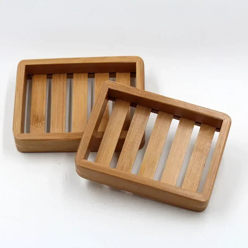 porte-savon en bois de bambou naturel pour rangement et organisation - vue 5 sur 7