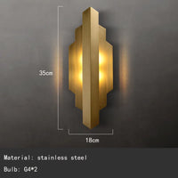 applique murale moderne en acier inoxydable doré pour intérieur