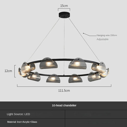 suspension créative en verre et fer pour décoration intérieure - vue 9 sur 10