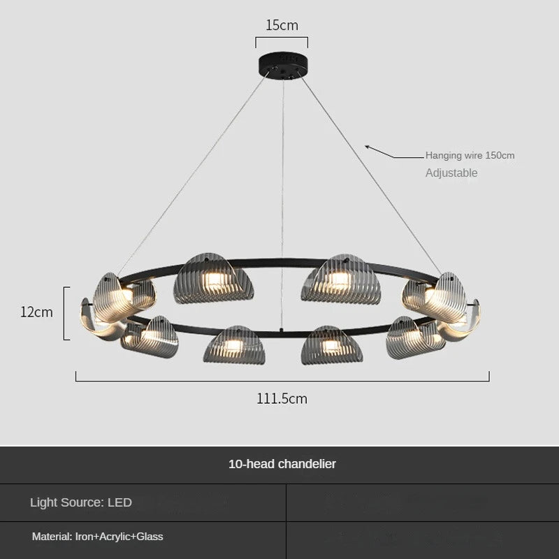 suspension créative en verre et fer pour décoration intérieure - vue 8 sur 10