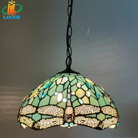 lustre libellule scandinave style tiffany rétro éclairage design jardin