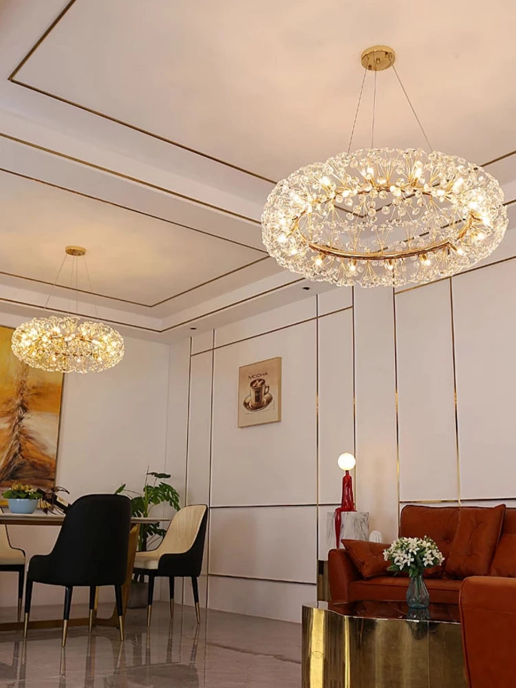 lustre en cristal moderne en forme de pissenlit créatif et atmosphérique - vue 3 sur 16