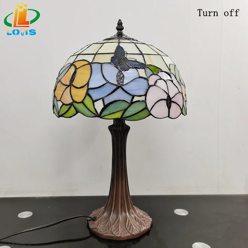lampe de table papillon style tiffany pour décoration et cadeau - vue 6 sur 6