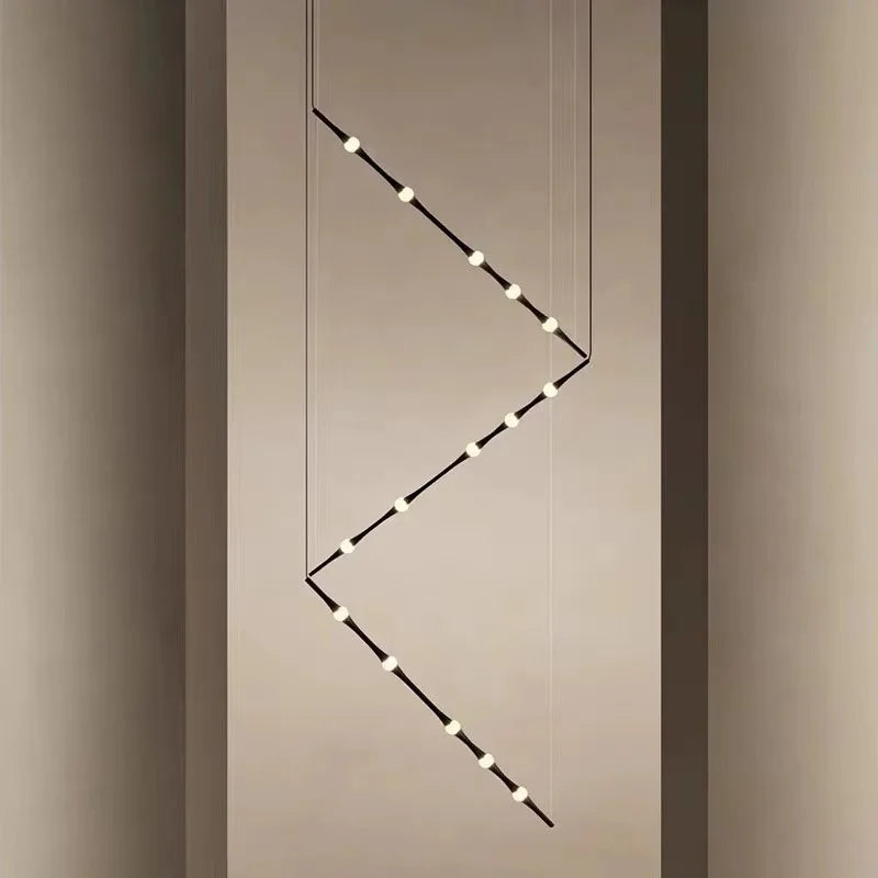 suspension nordique en acrylique design bambou pour décoration intérieure - vue 4 sur 10