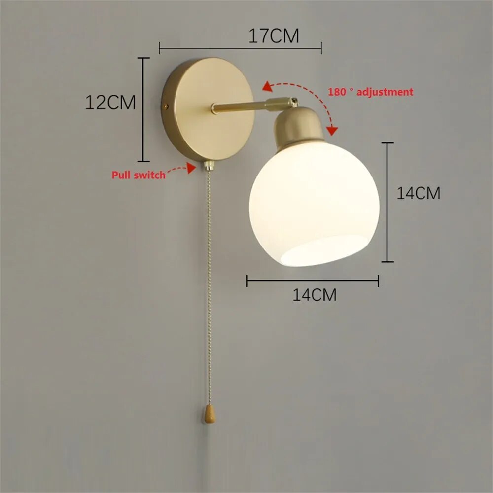 Lampe de chevet loft applique métal verre - vue 9 sur 9