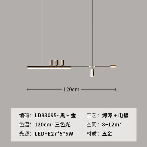 lustre minimaliste en métal pour éclairage moderne chic - vue 12 sur 11