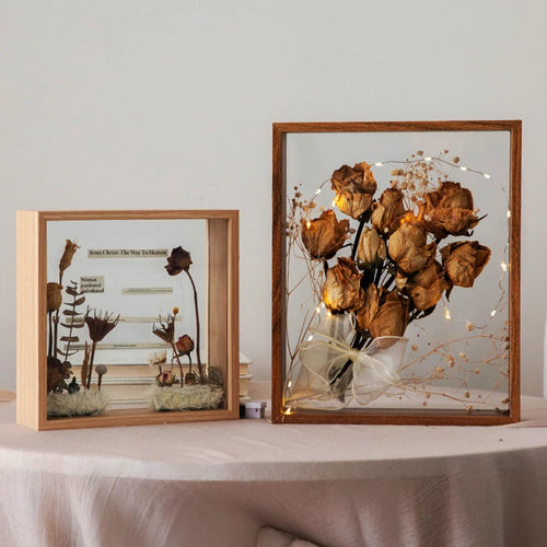 cadre photo 3d avec fleurs pour décoration de mariage - vue 2 sur 8