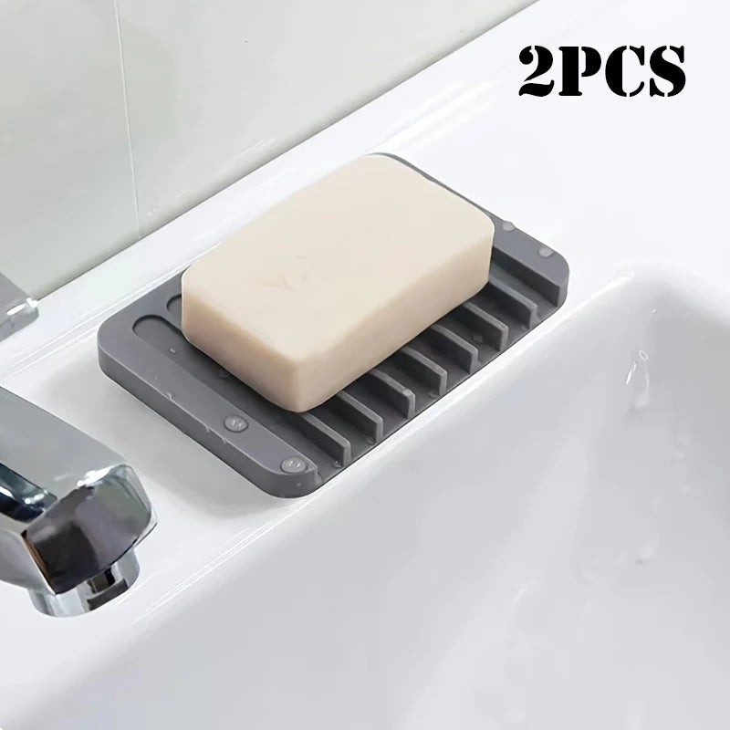 porte-savon en silicone bac auto-drainant pour salle de bain - vue 1 sur 12
