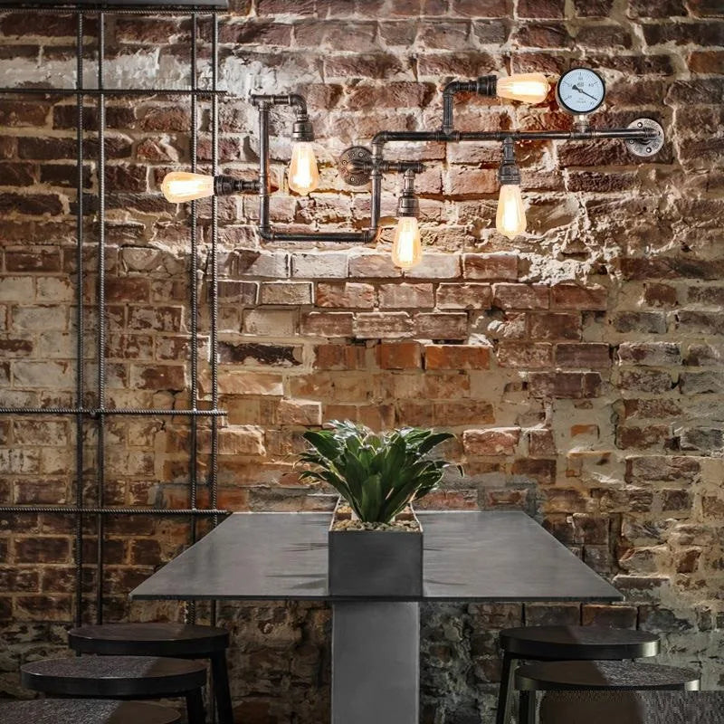 applique murale industrielle vintage en métal pour loft bar restaurant - vue 10 sur 10