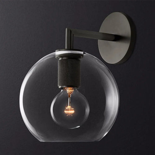 applique murale rétro américaine en verre avec éclairage led - vue 5 sur 18