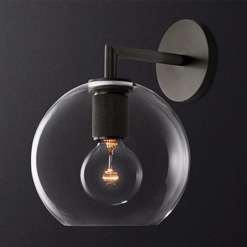 applique murale rétro américaine en verre avec éclairage led - vue 5 sur 18