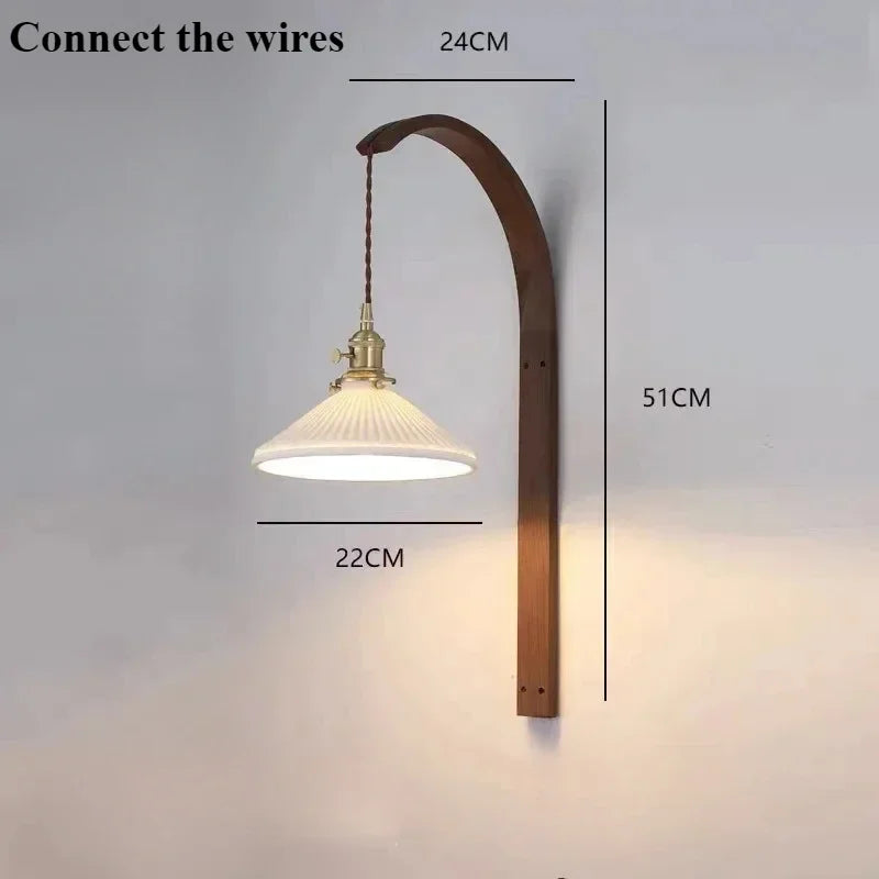 lampe moderne en bois de noyer avec lumière led décorative - vue 7 sur 21
