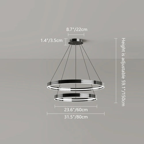 lustre en anneau moderne pour éclairage intérieur décoratif - vue 10 sur 16