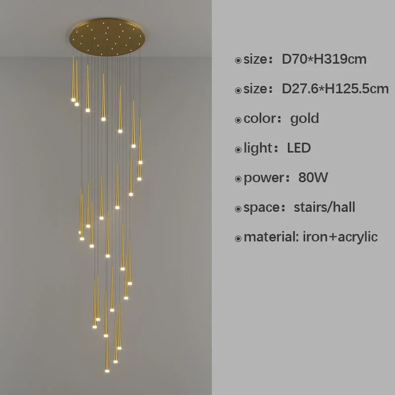 lustre moderne à led pour décoration d'intérieur haut de gamme - vue 10 sur 22