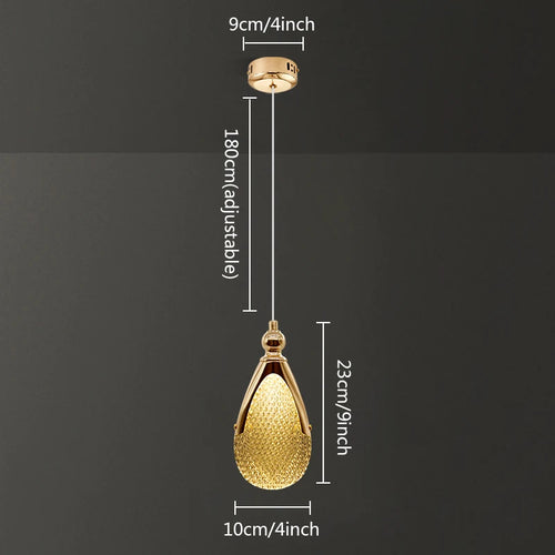 Suspension LED en cristal design nordique décorative idéale maison - vue 6 sur 6