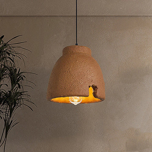 Nordique Wabi Sabi E27 Led lustres salle à manger lampes suspendues Lustre argile suspension lampe décor à la maison Loft luminaires suspendus - vue 2 sur 8