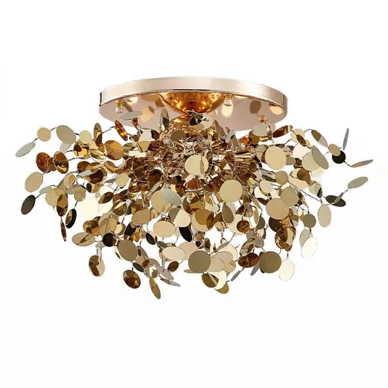Modern personality G9 stainless steel bedroom ceiling lights Nordic living room, dining room, kitchen decorative ceiling lights - vue 6 sur 10