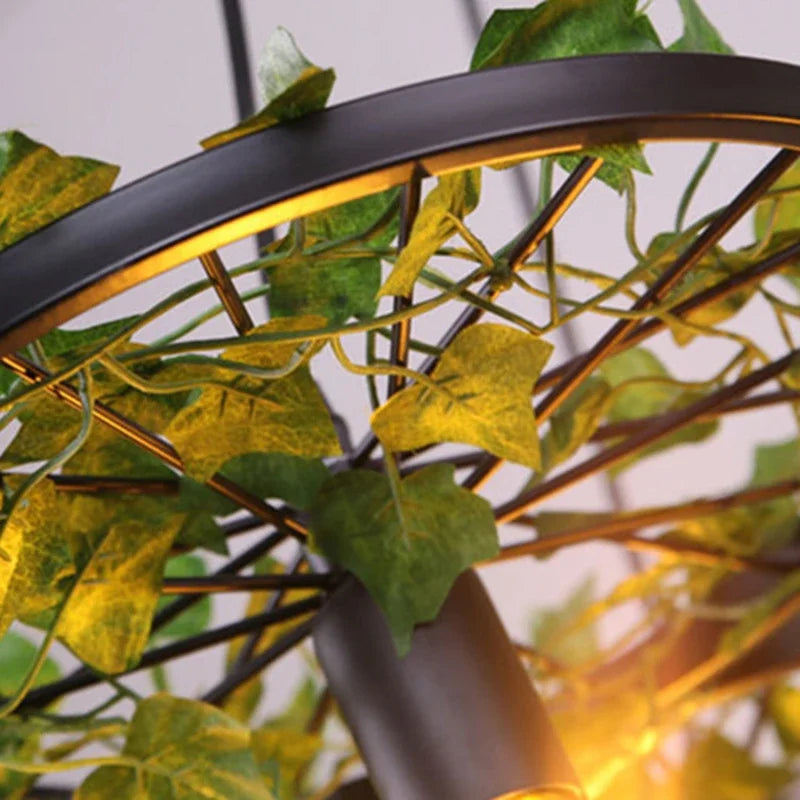 lustre à roues en fleurs de cerisier à têtes multiples pour espaces commerciaux - vue 4 sur 12