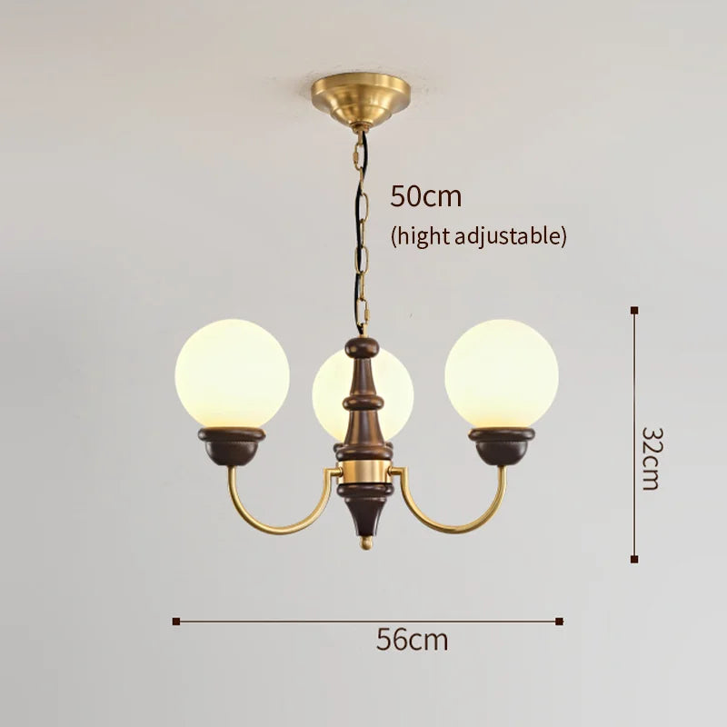 Lustre Luxe cuivre LED verre rond salon chambre décor intérieur salle à manger - vue 11 sur 12