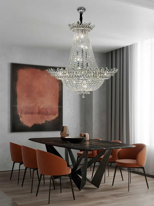 lustre led k9 cristal à intensité variable design moderne 2024 - vue 4 sur 16