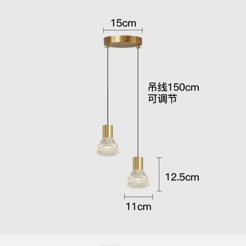 suspension LED en forme de diamant moderne et élégante - vue 10 sur 10