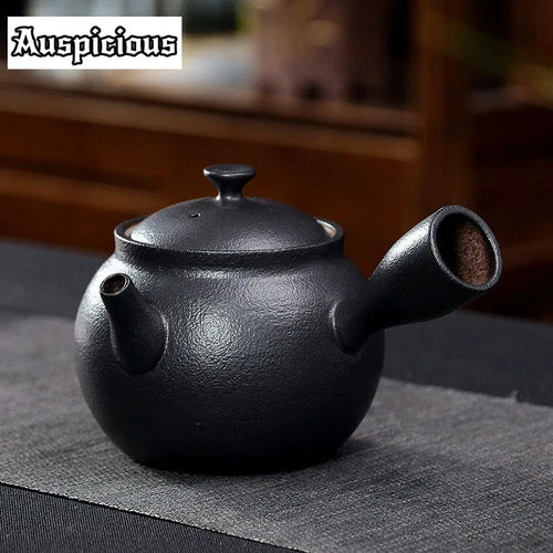 Theiere japonaise artisanale ceramique poignee laterale 150ml infuseur - vue 3 sur 7