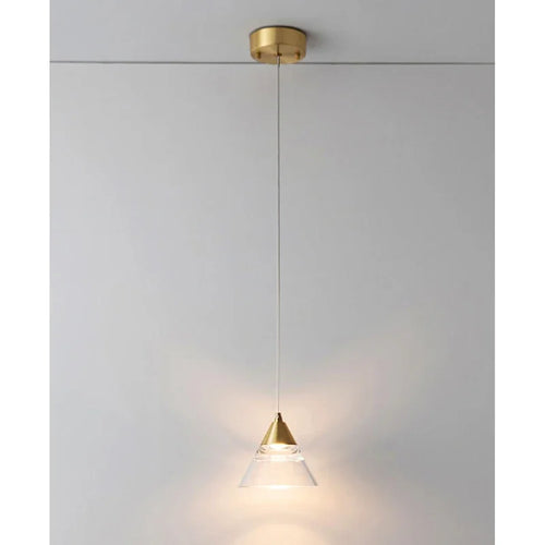 Lamp Modern Acrylic Pendant Light Fixtures Gold, Mini Pendant Lighting For Kitchen Island, Dining Room, Bedroom, Hallway, Kitch - vue 6 sur 7