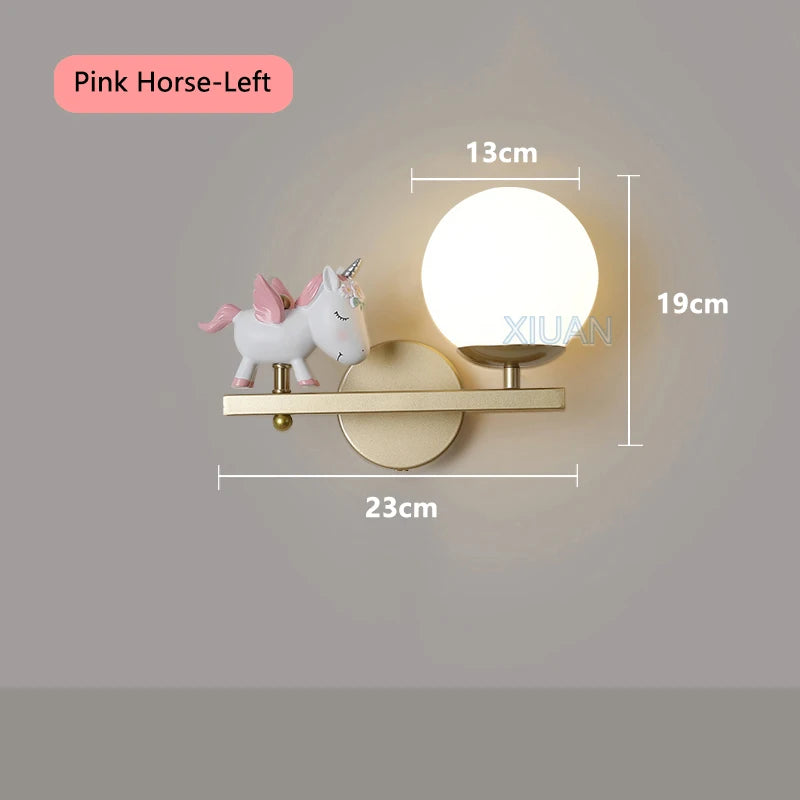 applique murale licorne rose pour chambre d'enfant - vue 15 sur 23