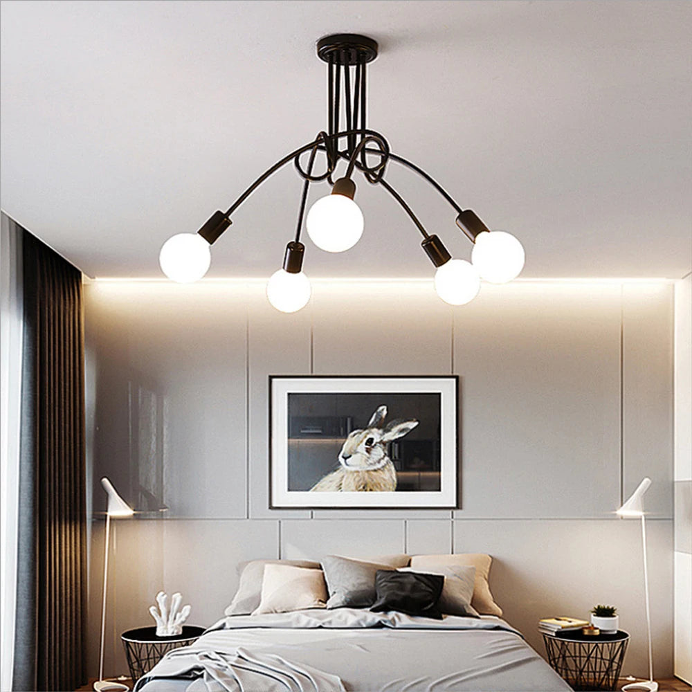 lustre sputnik moderne style industriel pour intérieur élégant - vue 6 sur 19