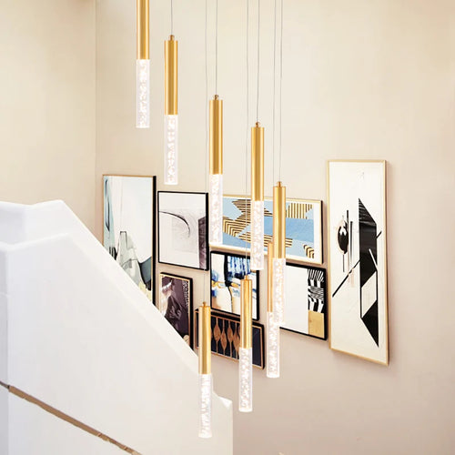 suspension en cristal lustre LED pour éclairage décoratif intérieur - vue 7 sur 12
