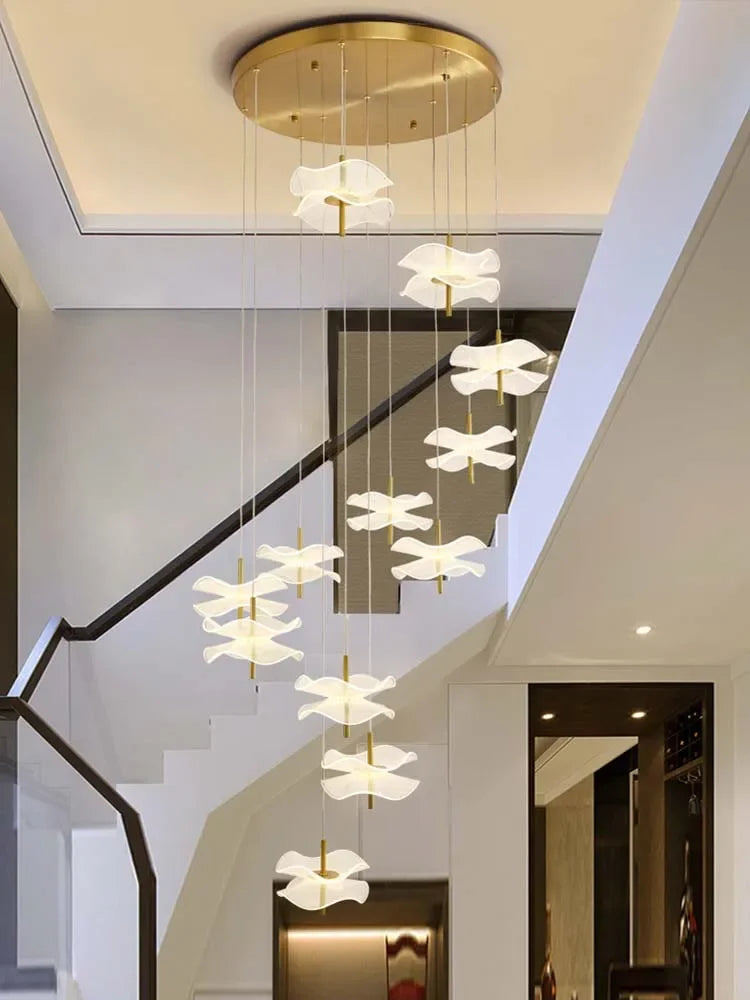 lustre en cristal led de luxe pour éclairage moderne créatif floral - vue 3 sur 10
