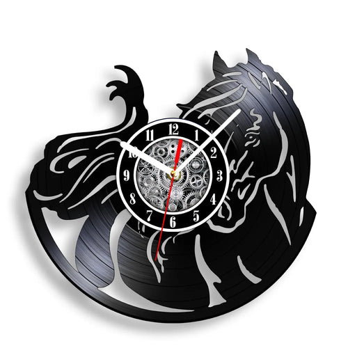 horloge murale vinyle cheval décoration équestre artisanale cadeau unique - vue 21 sur 22