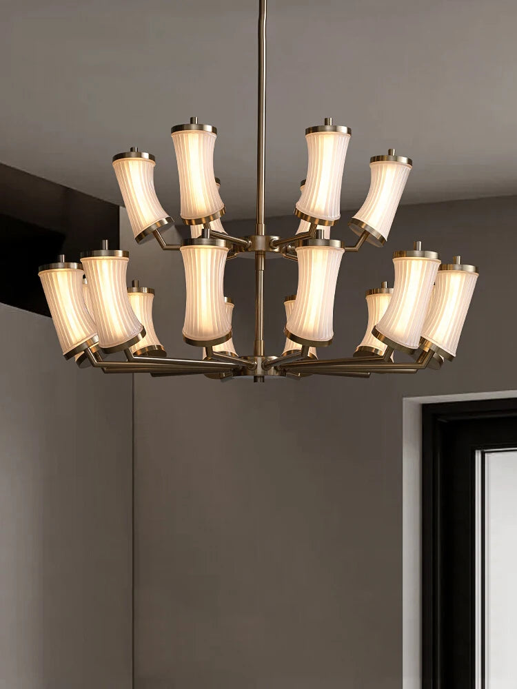 lustre led en verre design moderne de luxe - vue 3 sur 13