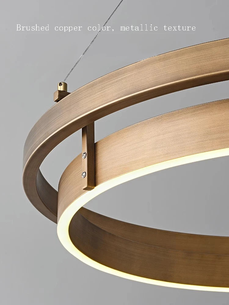 lustre créatif 	 en bronze avec suspension led - vue 4 sur 9