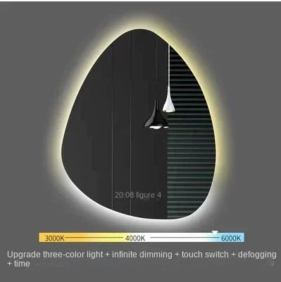 miroir vertical irrégulier avec lumière led et haut-parleur bluetooth - vue 12 sur 15