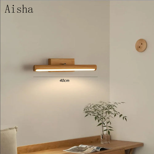 applique murale led nordique en bois pour éclairage créatif intérieur - vue 7 sur 8