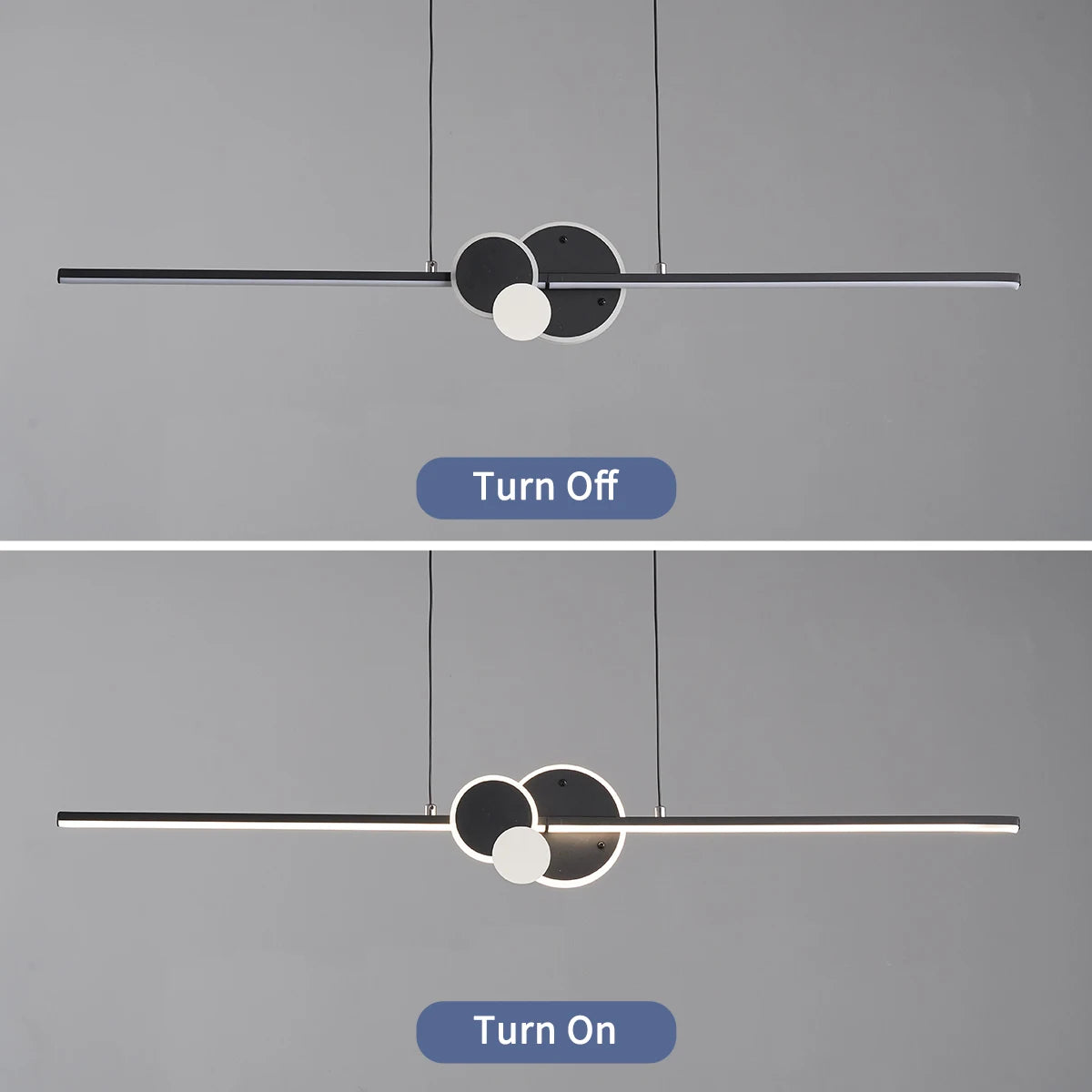 Modern Hanging LED Chandelier Tables, Restaurants, Kitchens, Minimum Ceiling Chandeliers, Home Decorative Lights, Linear - vue 4 sur 6